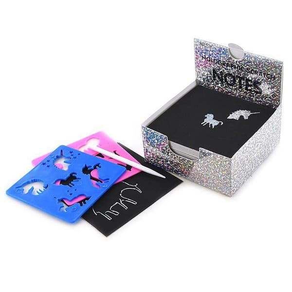 100-Pack - Skrappapper med Mallar - Holografiska Svart