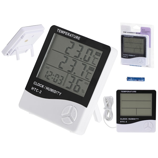 Hygrometer Termometer Fuktighetsklocka HTC-2