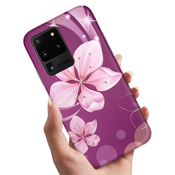 Samsung Galaxy S20 Ultra - Cover/Mobilcover Hvid Blomst