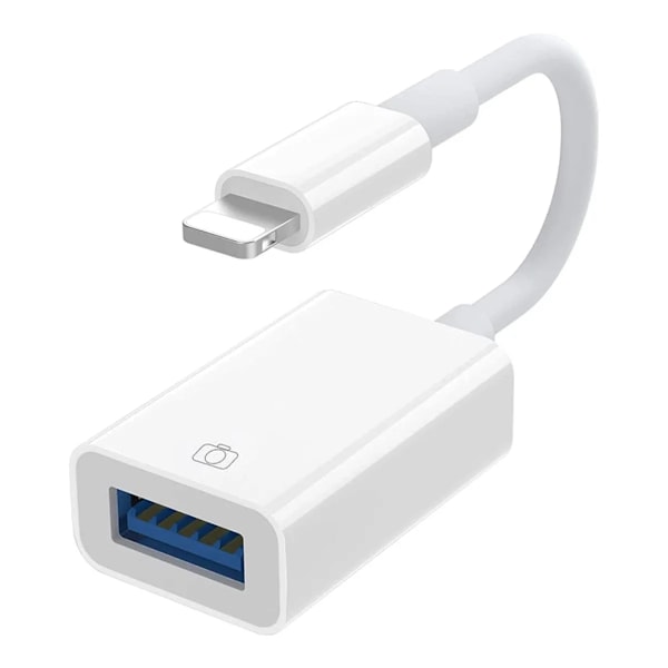 iPhone Sovitin USB:hen – USB 2.0 Naaras ja Lightning – OTG White