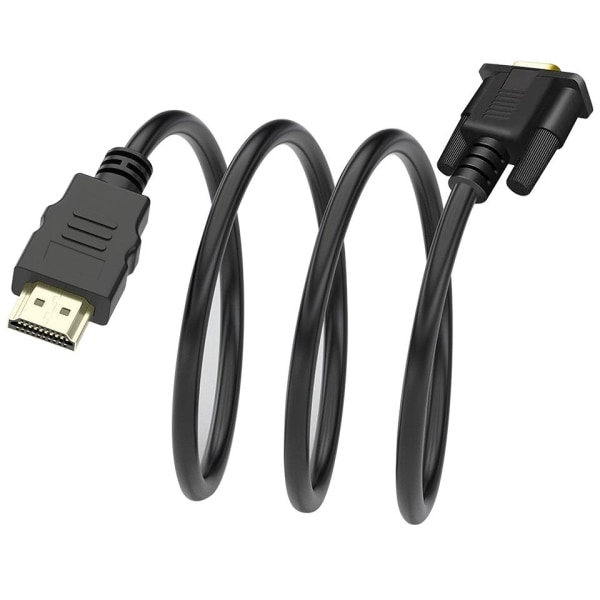 1.8m HDMI til VGA Kabel - Adapter Black
