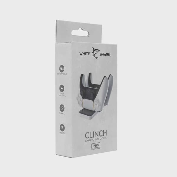 White Shark CLINCH PS5 Controller Laddningsstation Svart/Vit