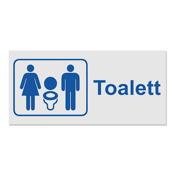 Toalettskylt / WC skylt - Skyltar MultiColor Toalett - 14x30