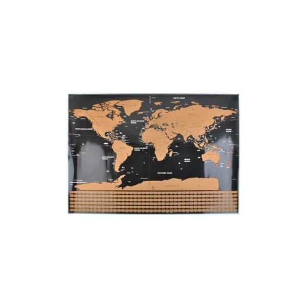 Kort med Scratch Map / Verdenskort - 82 x 59 cm