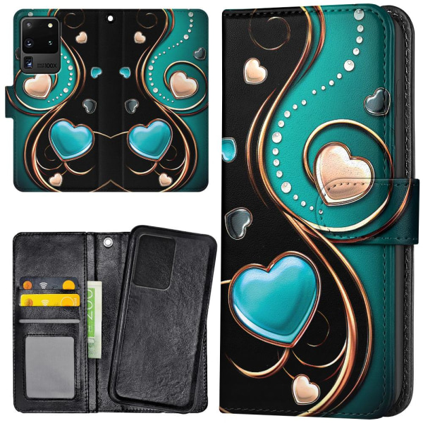 Samsung Galaxy S20 Ultra - Mobilcover/Etui Cover Hjerter
