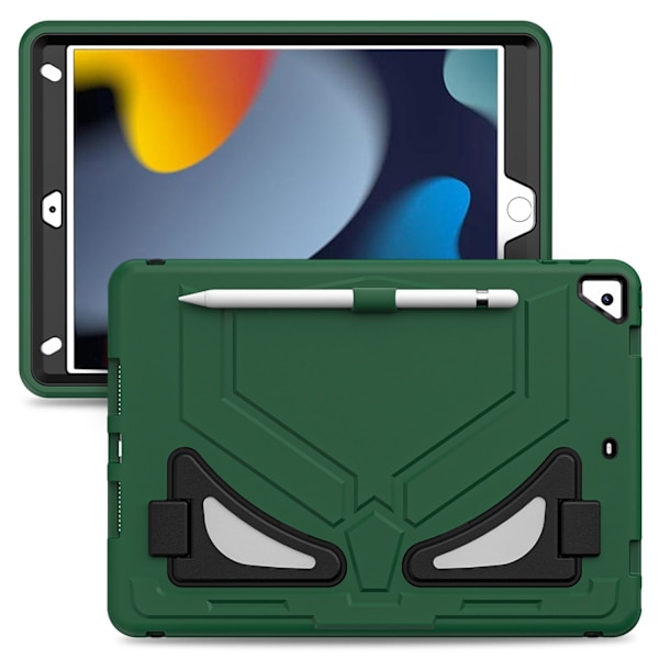 iPad 10.2 (2021/2020/2019) - Skal med Stativ - Välj färg Dark green