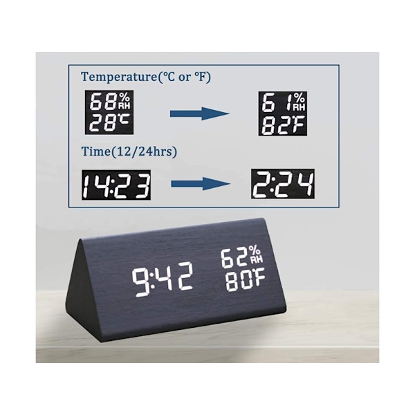 Digital Klocka med LED & Termometer - Väckarklocka