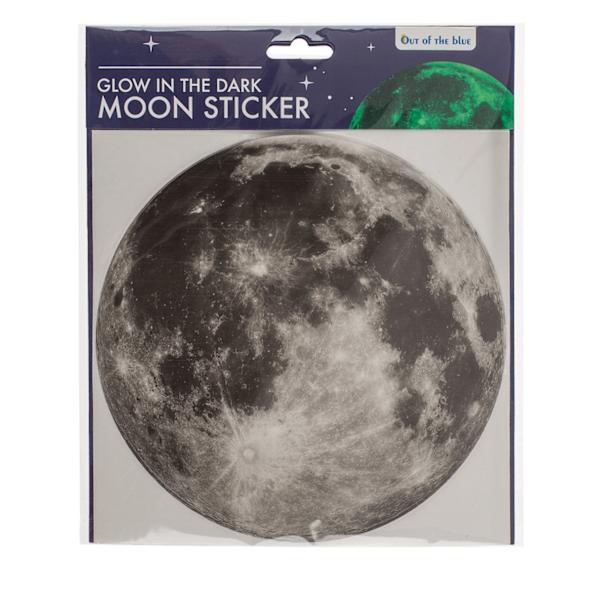 Glowing Moon Sticker, Glow in the Dark, Grey