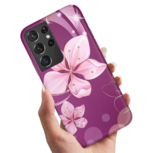 Deksel / Mobildeksel til Samsung Galaxy S21 Ultra - Hvit Blomst