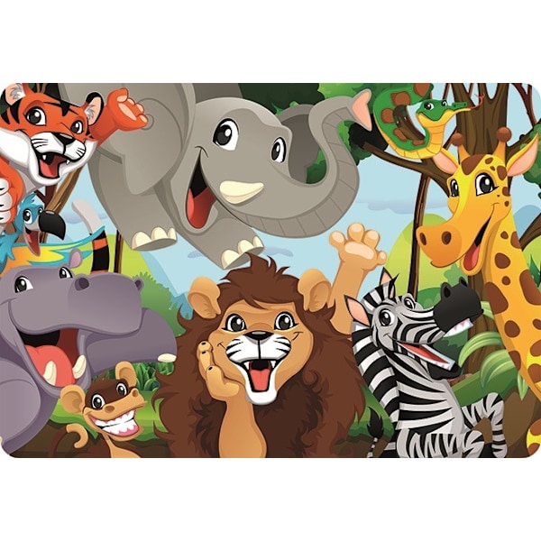 Jungle placemat 43x28 cm - Snygg och Praktisk Barnmatta för Äventyr i Djungeln