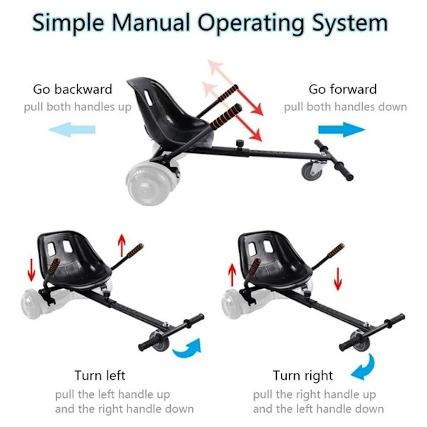 Hoverkart - Sete til Hoverboard - Vogn - med Justering