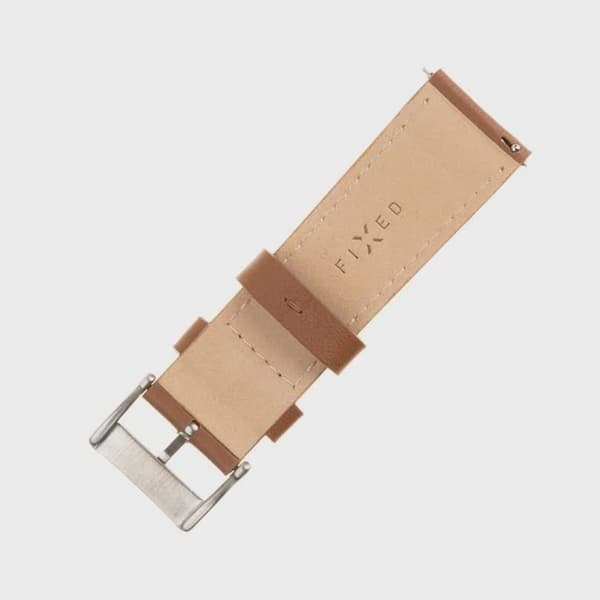 FIXED Äkta läderrem för Smartwatch Universal 22 mm Brun