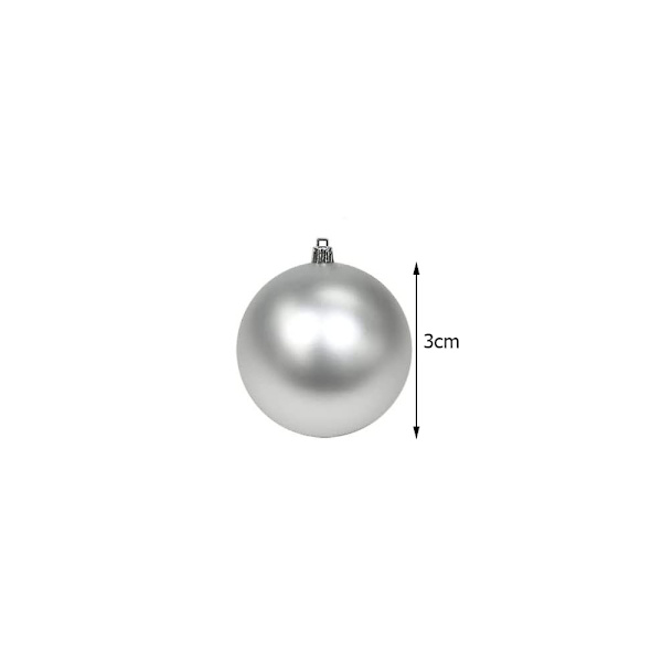 36-Pack Julkulor - Silver & Vit - 3 cm