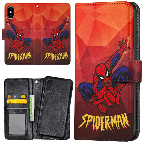 iPhone X/XS - Plånboksfodral/Skal Spider-Man