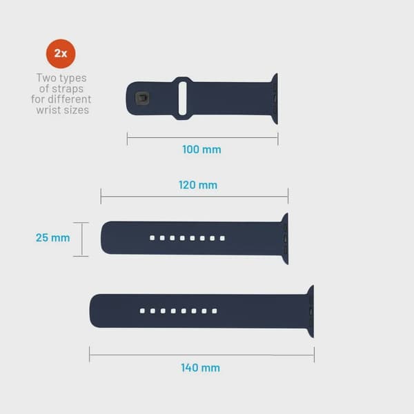FIXED Silikonrem SET för Apple Watch Ultra-2/49mm Blå