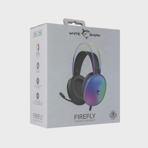 White Shark FIREFLY On-Ear Gaming Headset Svart