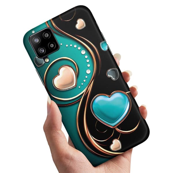 Deksel / Mobildeksel til Samsung Galaxy A12 - Hjerter