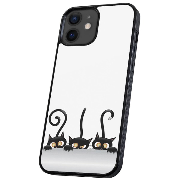 iPhone 11 - Cover/Mobilcover Sorte Katte Multicolor