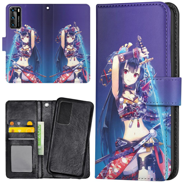 Huawei P40 Pro - Plånboksfodral/Skal Anime multifärg