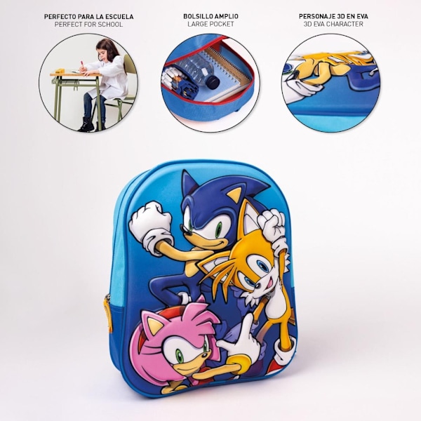 Sonic the Hedgehog Team 3D ryggsäck, väska 31 cm