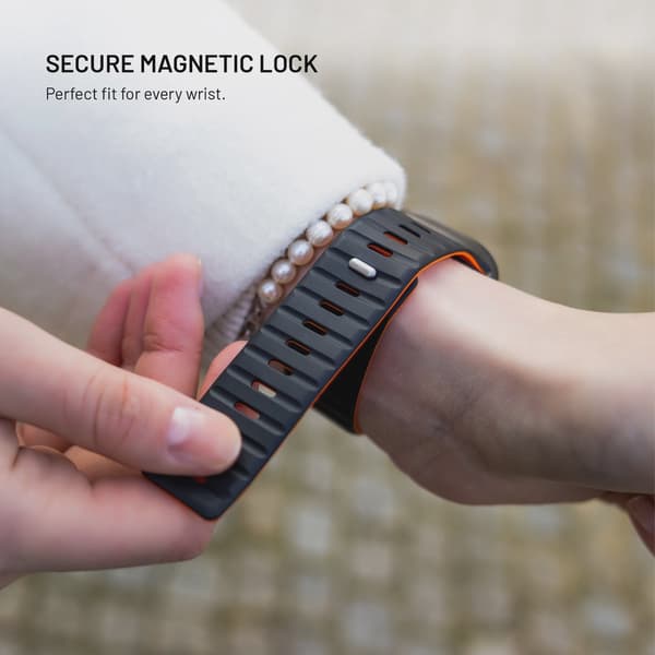FIXED Mag Silikonrem för Apple Watch 42/44/45/49mm Svart
