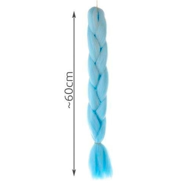 Jumbo Braid / Løshår Hårflette - 60 cm Ljusblå