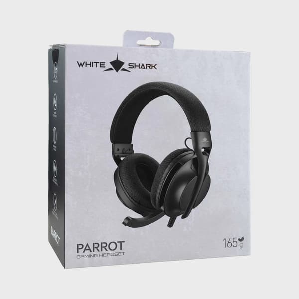 White Shark PARROT On-Ear Gaming Headset Svart
