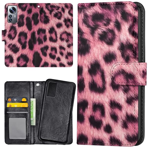 Xiaomi 12 Pro - Plånboksfodral/Skal Pink Leopard