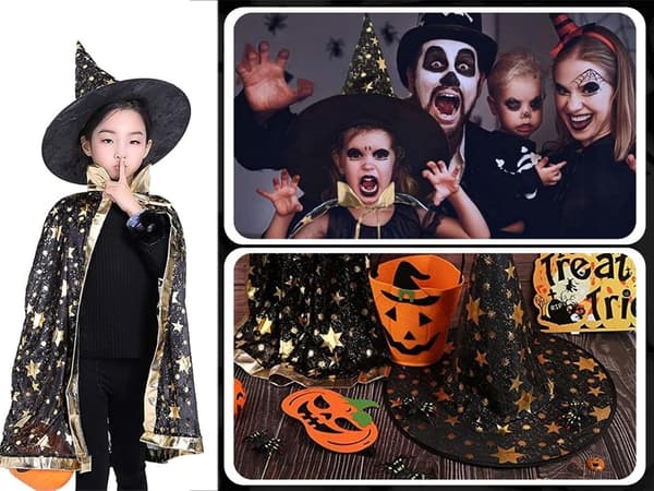Förklädnad guide kostym halloween cape hatt