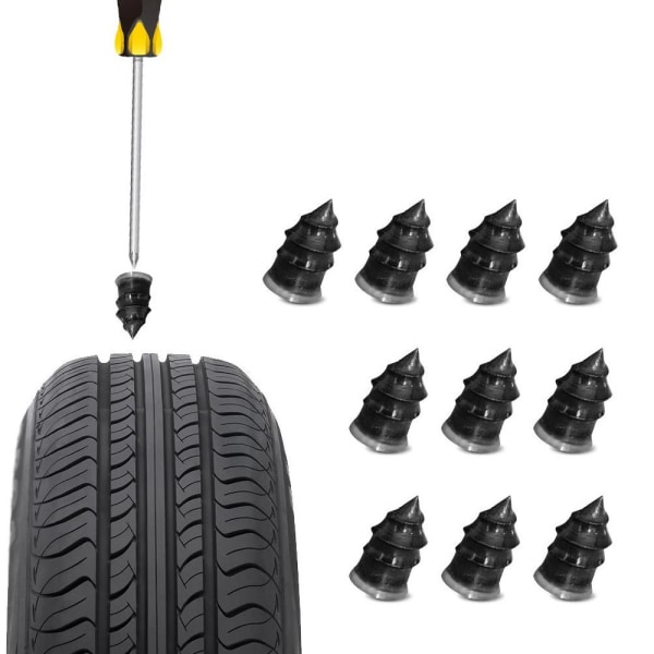 10-Pack - Reparation af punkteret bildæk - Vælg størrelse Black L
