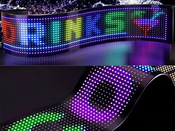 Flexibel LED-panel gestsignal lastbil vindruta