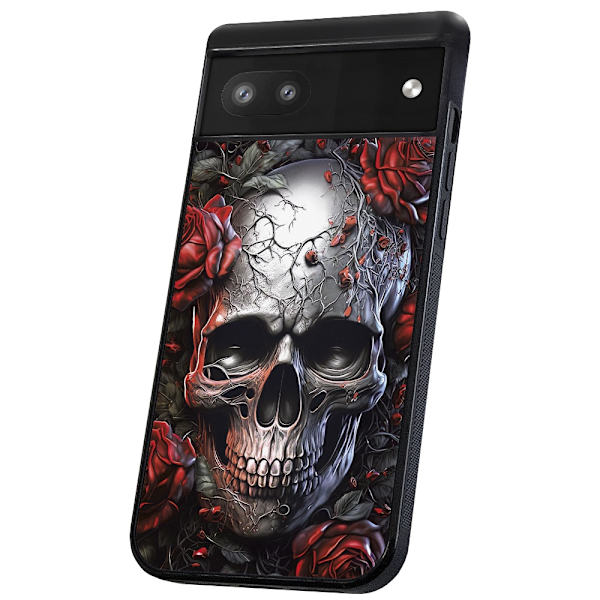 Google Pixel 6 - Deksel/Mobildeksel Skull Roses