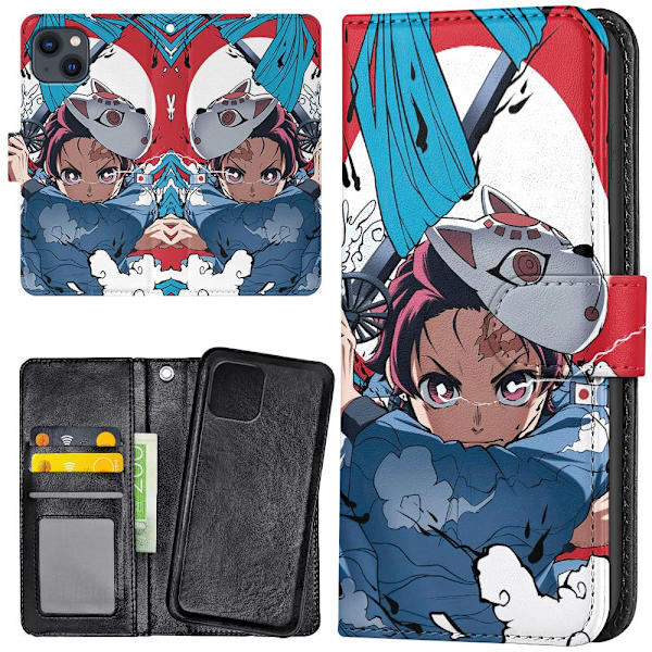 iPhone 14/15 Plus - Plånboksfodral/Skal Anime