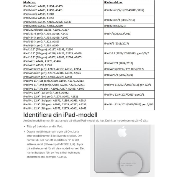 Skjermbeskytter iPad Air/Pro/Mini 1/2/3/4/5/6/7/8/11 - Velg modell Transparent iPad Pro 11 (2021/2020/2018) gen 3/2