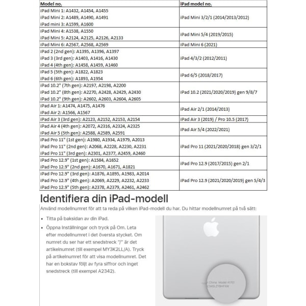 Skjermbeskytter iPad Air / Pro / Mini 1/2/3/4/5/6/7/8/11 - Velg modell Transparent iPad Pro 11 (2021/2020/2018) gen 3/2