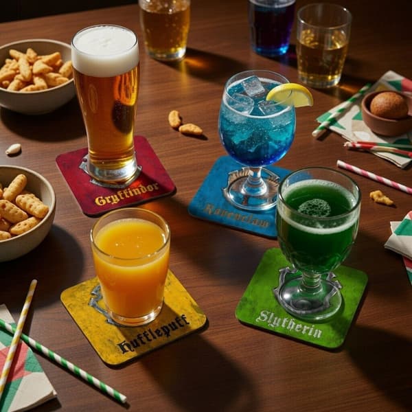 4-Pak - Glasbrikker Harry Potter - Underlag til Glas MultiColor 4-pack Slytherin