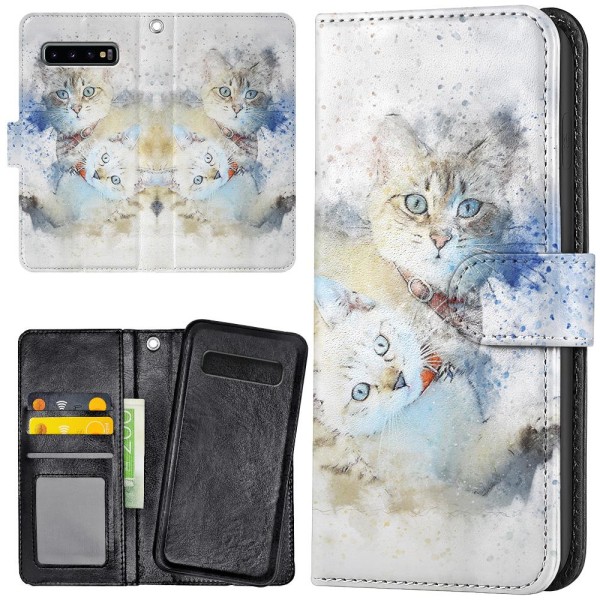 Samsung Galaxy S10e - Plånboksfodral/Skal Katter