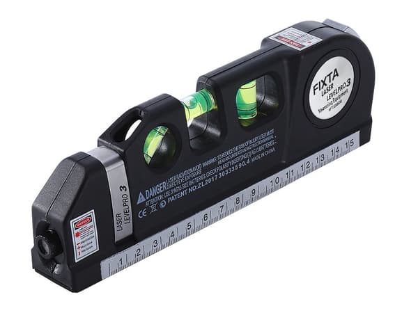 Laserpass - Med måttband 2,5 m, USB-laddning