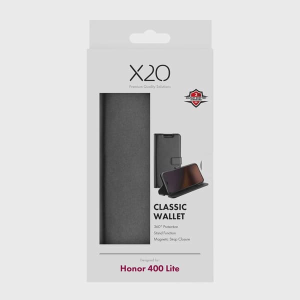 X2O Classic Wallet Plånboksfodral Honor 400 Lite Svart