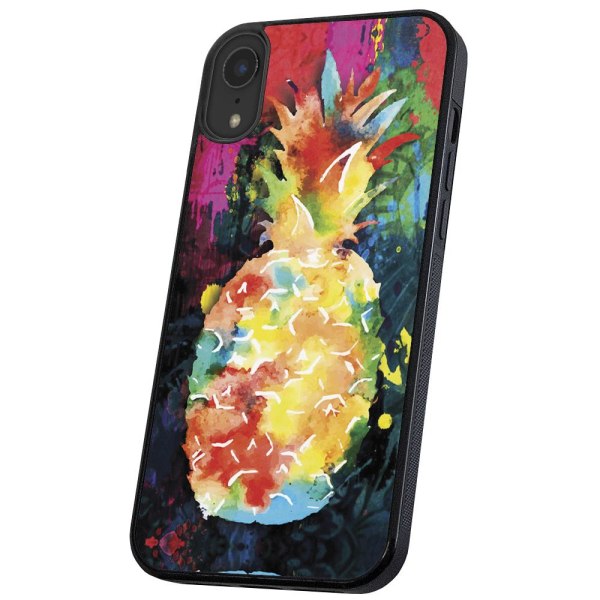 iPhone XR - Skal/Mobilskal Regnbåg Ananas multifärg
