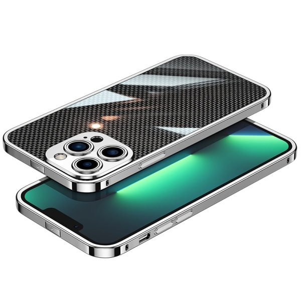iPhone 12 Pro - Skal/Mobilskal - Carbon Fiber Silver