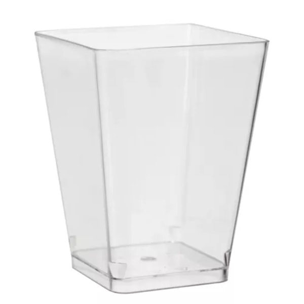 50-Kpl - Kuutio Mukit / Muovimukit - 160ml Transparent