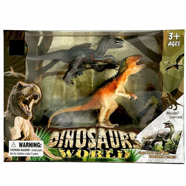 Dinosaurier plastfigur 2-delars set i låda