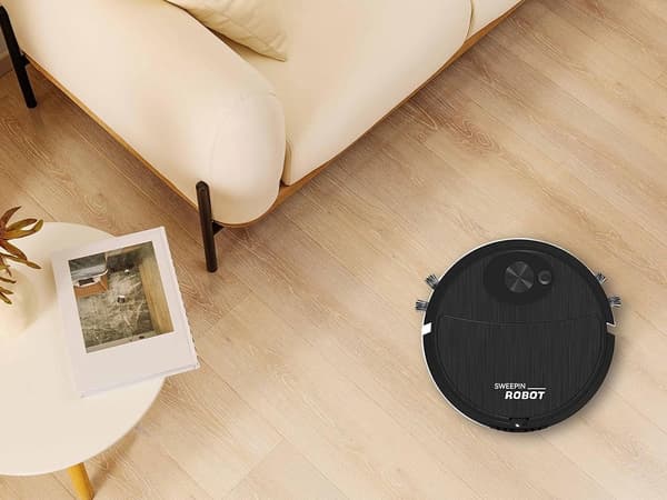 Städrobot elektrisk dammsugare sladdlös borste Svart