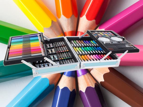 Maalaussetti Lapsille 145-osaa - Piirrä & Maalaa Multicolor