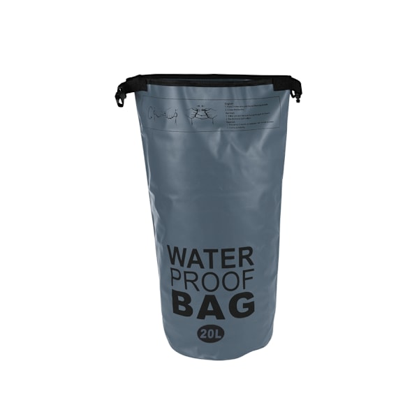 Vandtæt Pose / Vandpose - Vandopbevaring - 20 liter Grey