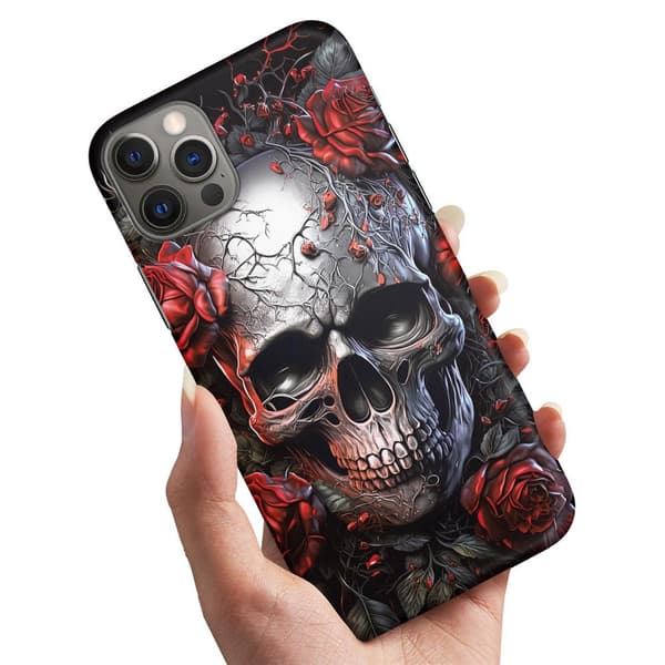 Deksel / Mobildeksel til iPhone 16 Pro - Skull Roses