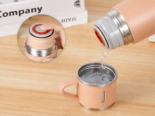 Termos 400 ml rostfri med koppar Rosa