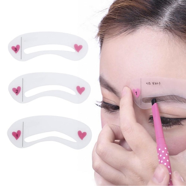 Øjenbrynsskabelon / Øjenbrynsform / Stencil - 3 forskellige former Transparent