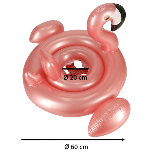 Uppblåsbart hjul med sits för barn Flamingo